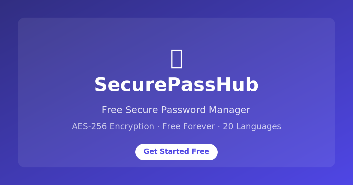 SecurePassHub - Secure Password Manager | SecurePassHub